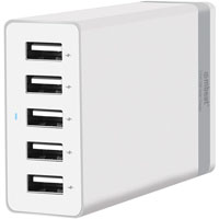 mbeat quintary 5-port 40w usb smart charger white