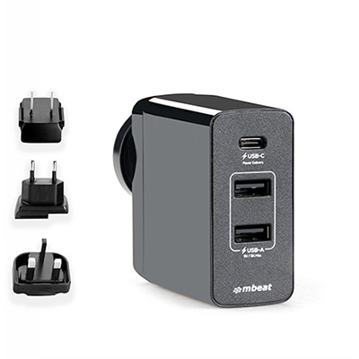 Image for MBEAT GORILLA POWER USB-C AND USB-A WORLD TRAVEL CHARGER from Two Bays Office National