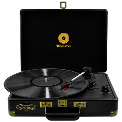 Image for MBEAT WOODSTOCK RETRO TURNTABLE PLAYER BLACK from Two Bays Office National