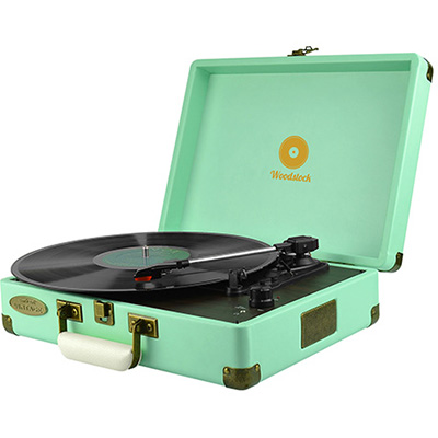 Image for MBEAT WOODSTOCK RETRO TURNTABLE PLAYER TIFFANY BLUE from Two Bays Office National