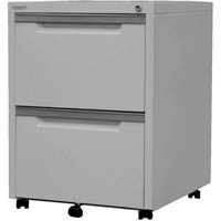 steelco classic mobile pedestal 2-drawer lockable 630 x 470 x 515mm silver grey