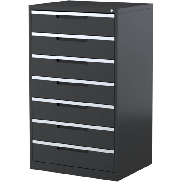 Image for STEELCO MULTI MEDIA CABINET 7 DRAWER 1320 X 790 X 620MM GRAPHITE RIPPLE from Aztec Office National