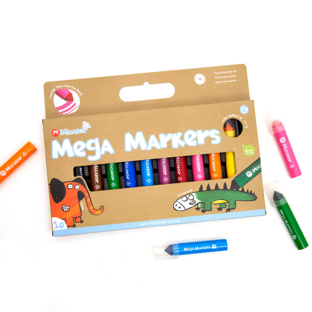 Image for MICADOR JR MEGA MARKERS ASSORTED PACK 10 from Surry Office National