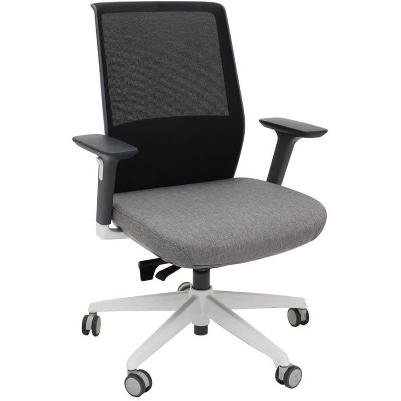 Image for RAPIDLINE MOTION TASK CHAIR MEDIUM MESH BACK ARMS BLACK/LIGHT GREY from Pirie Office National