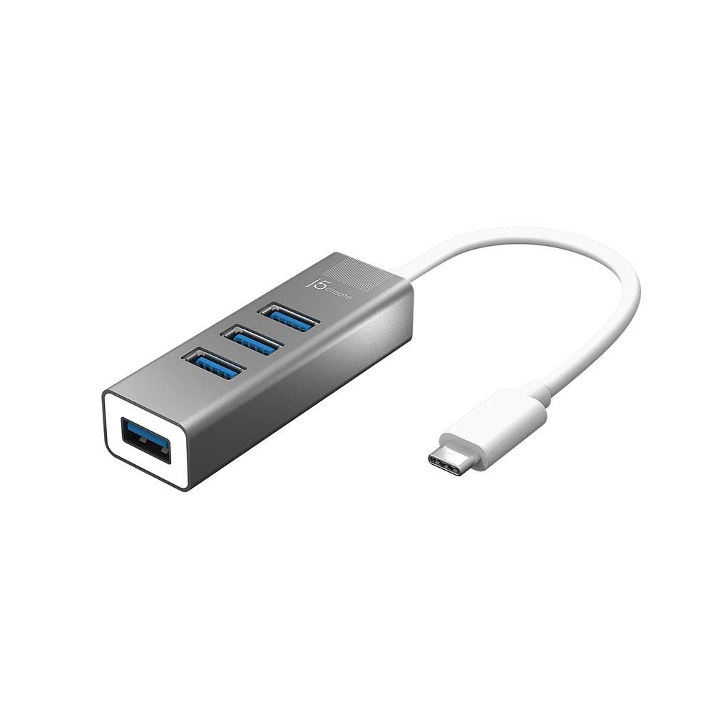 Image for J5CREATE USB-C 4 PORT USB HUB SILVER from Paul John Office National
