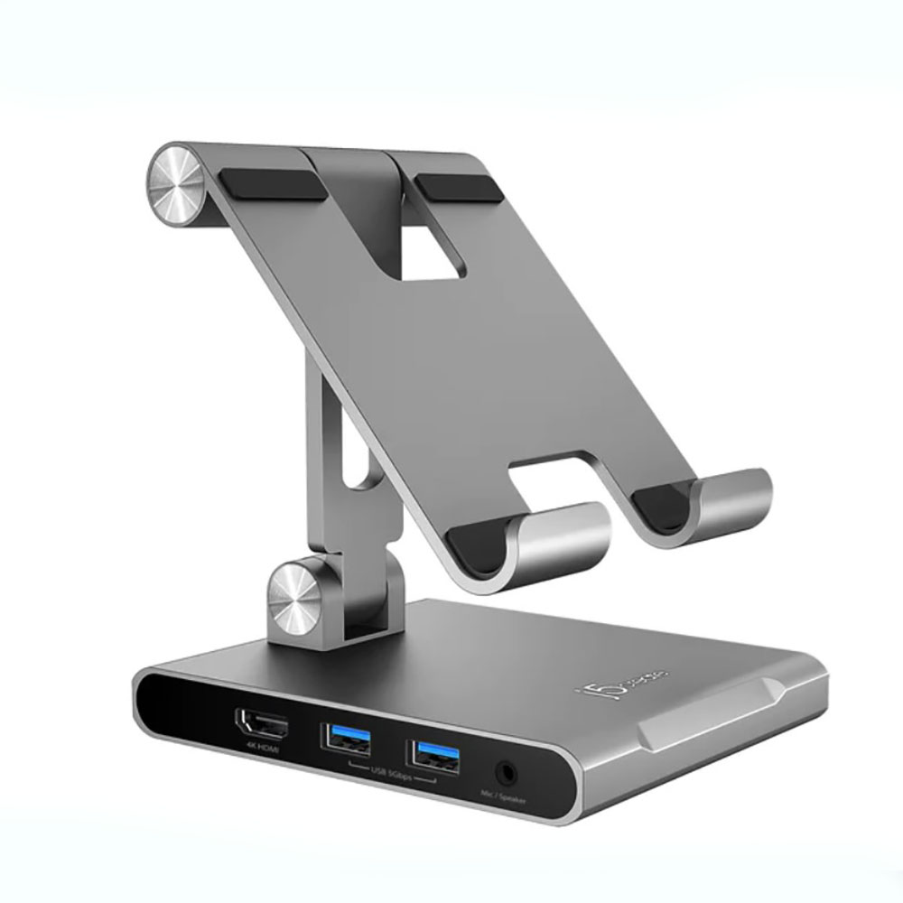 Image for J5CREATE MULTI ANGLE STAND WITH DOCKING STATION GREY from PaperChase Office National