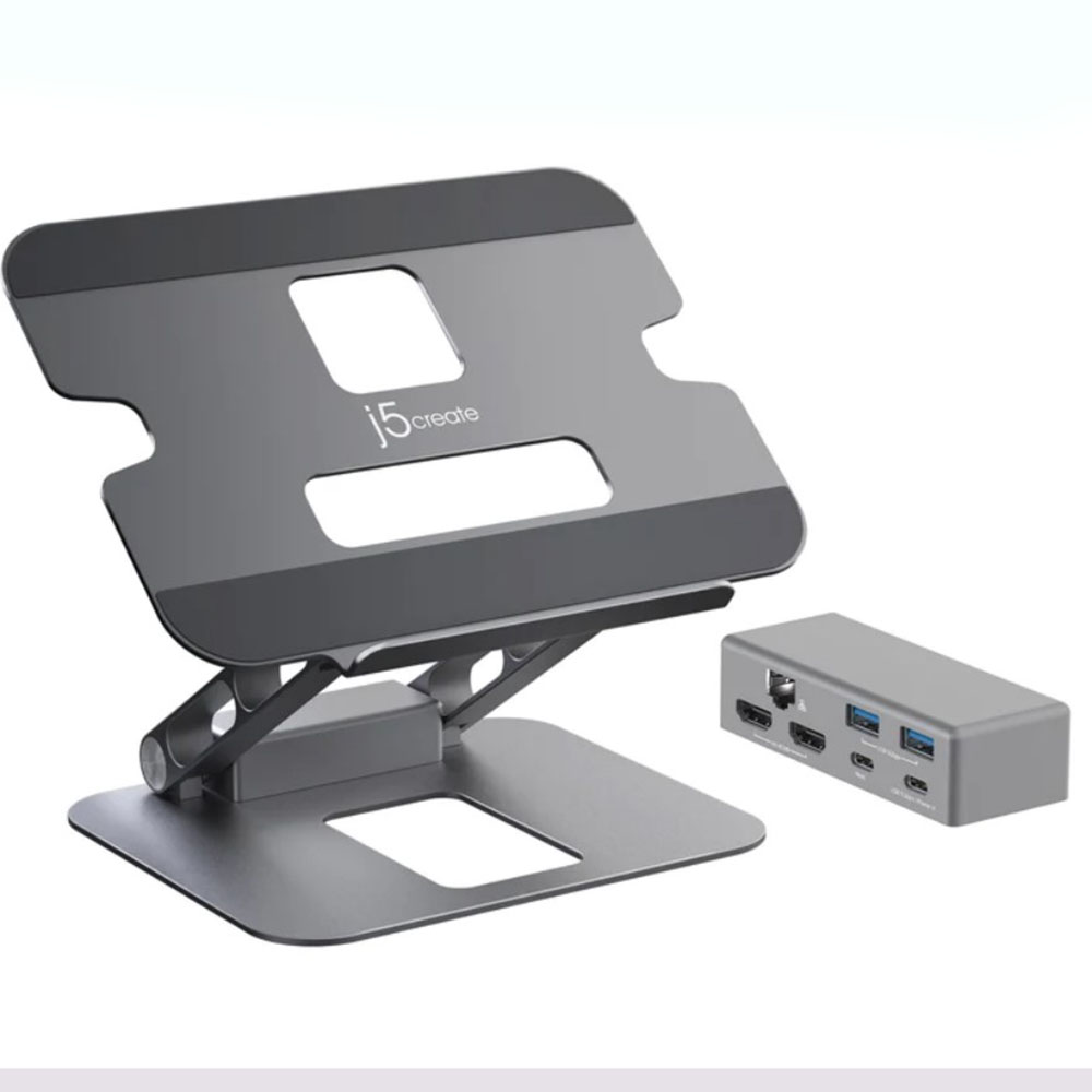 Image for J5CREATE DOCKING LAPTOP STAND MULTI ANGLE DUAL HDMI GREY from Surry Office National