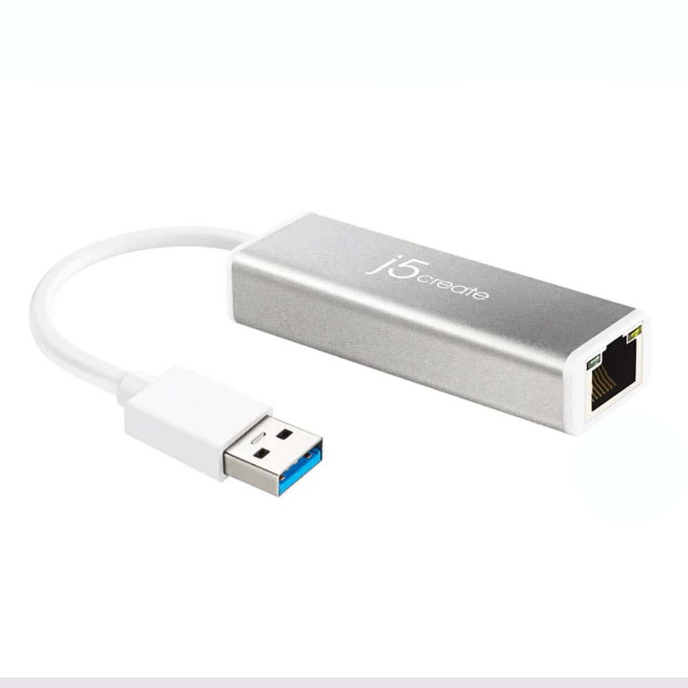 Image for J5CREATE USB 3.0 TO GIGABIT ETHERNET ADAPTER SILVER from PaperChase Office National