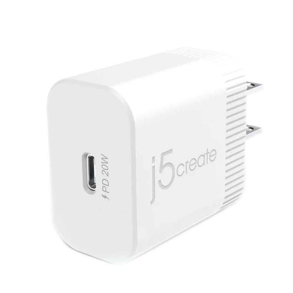 Image for J5CREATE USB-C WALL CHARGER FOR IPHONE 12 AND OTHER SMARTPHONES/TABLETS 20W PD WHITE from PaperChase Office National