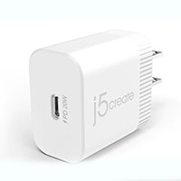 j5create usb-c wall charger for iphone 12 and other smartphones/tablets 20w pd white