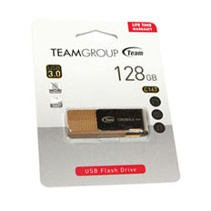 team group rotating flash drive usb 3.0 128gb brown
