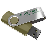 team group colour turn flash drive usb 2.0 16gb green/silver