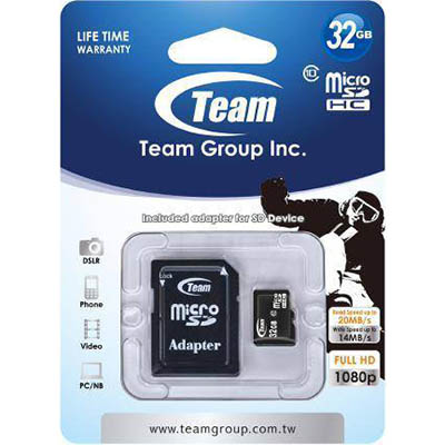 Image for TEAM GROUP MEMORY CARD MICRO SDHC CLASS 10 32GB from Everyday & Simply Office National