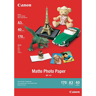 Image for CANON MP-101 MATTE PHOTO PAPER 170GSM A3 WHITE PACK 40 from Discount Office National
