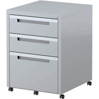 steelco classic mobile pedestal 3-drawer lockable 630 x 470 x 515mm silver grey