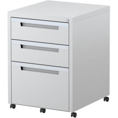 Image for STEELCO CLASSIC MOBILE PEDESTAL 3-DRAWER LOCKABLE 630 X 470 X 515MM WHITE SATIN from Surry Office National