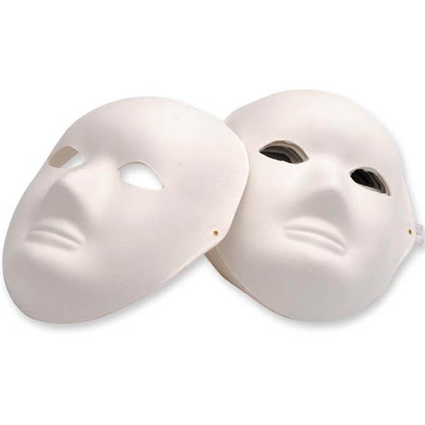 Image for EDUCATIONAL COLOURS FULL FACE PAPER MACHE MASKS PACK 24 from Office National Hobart