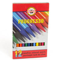 koh-i-noor progresso woodless coloured pencils assorted pack 12