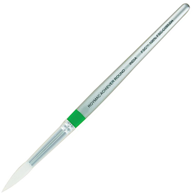 Image for ROYMAC ACHIEVER WHITE TAKLON ROUND PAINT BRUSH SIZE 2 from Angletons Office National