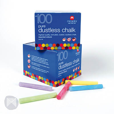 Image for MICADOR DUSTLESS CHALK ASSORTED BOX 100 from Discount Office National