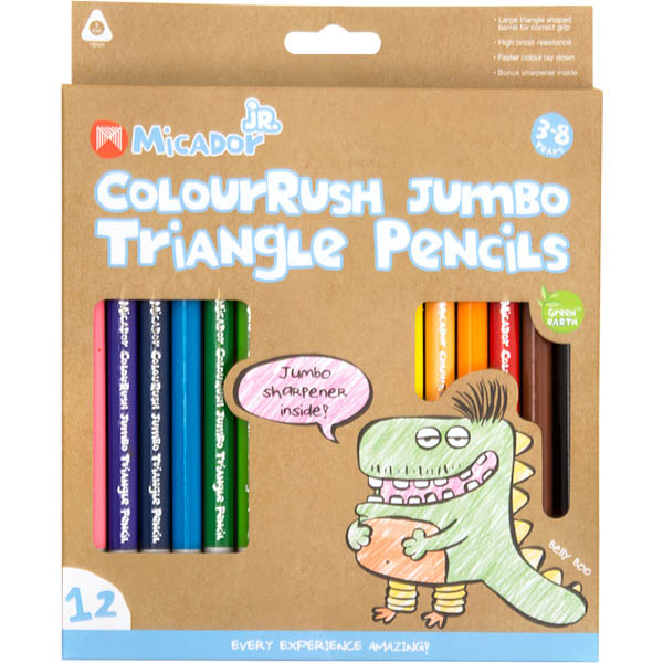 Image for MICADOR JR COLOURUSH JUMBO TRIANGLE PENCILS ASSORTED PACK 12 from OFFICE NATIONAL CANNING VALE