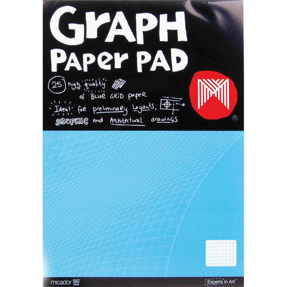Image for MICADOR GRAPH PAPER PAD 1MM GRID 70GSM 25 SHEET A4 from Surry Office National