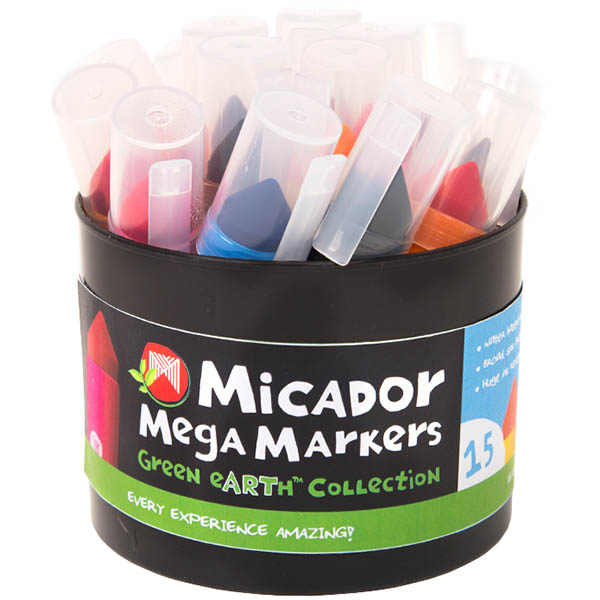 Image for MICADOR FIBRACOLOR MEGA MARKERS ASSORTED TUB 15 from Surry Office National