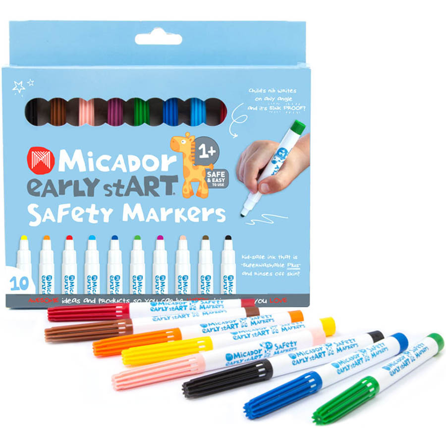 Image for MICADOR EARLY START SAFETY MARKERS ASSORTED PACK 10 from Surry Office National