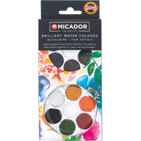 micador artists watercolour disc brilliant assorted pack 36