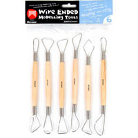 micador modelling clay tool wire ends pack 6