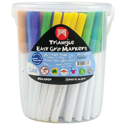 Image for MICADOR TRIANGLE EASY GRIP MARKERS ASSORTED TUB 100 from OFFICE NATIONAL CANNING VALE