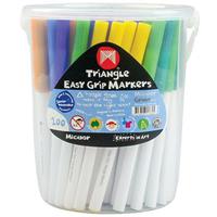 micador triangle easy grip markers assorted tub 100