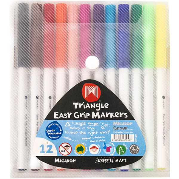 Image for MICADOR TRIANGLE EASY GRIP MARKERS PACK 12 from Surry Office National