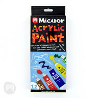 micador paint tubes acrylic 12ml pack 12