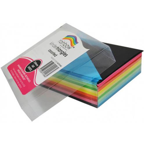 Image for RAINBOW KINDER SHAPES PAPER TRIANGLE 80GSM DOUBLE SIDED 125 X 180MM MATT ASSORTED PACK 720 from Office National Balcatta