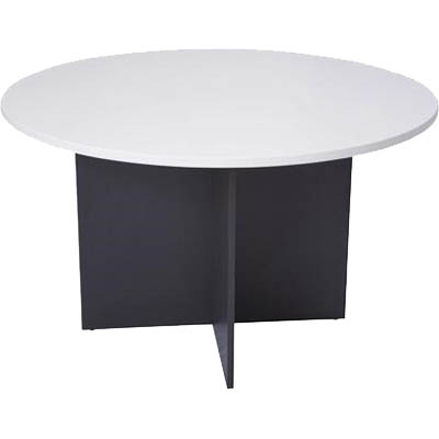 Image for OXLEY ROUND MEETING TABLE 1200MM DIAMETER WHITE/IRONSTONE from Angletons Office National