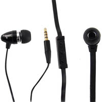 shintaro stereo earphone inline microphone flat cable black