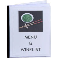 cumberland menu holder three pocket 6 sheet a4 clear