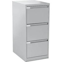mercury filing cabinet 3 drawer 470 x 620 x 1015mm silver grey