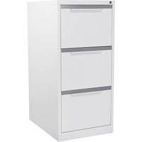 mercury filing cabinet 3 drawer 470 x 620 x 1015mm white satin