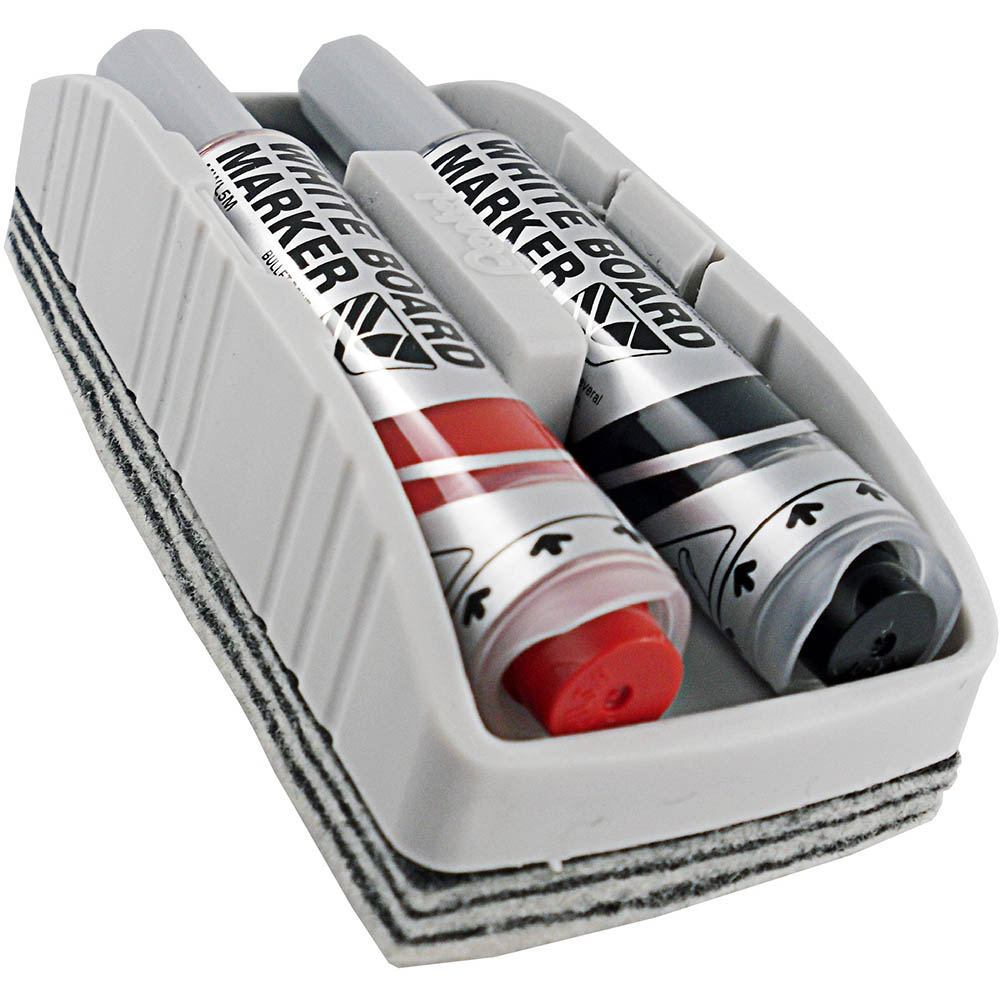 Image for PENTEL MWL MAXIFLO WHITEBOARD MARKER ERASER SET RED/BLACK PACK 2 from Warrnambool Office National