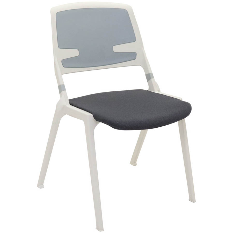 Image for RAPIDLINE MAUI POLYPROPYLENE BREAKOUT AND MEETING CHAIR WHITE/GREY from Emerald Office Supplies Office National