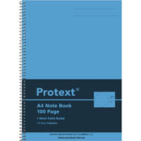 protext note book 8mm feint ruled 55gsm 100 page a4 blue