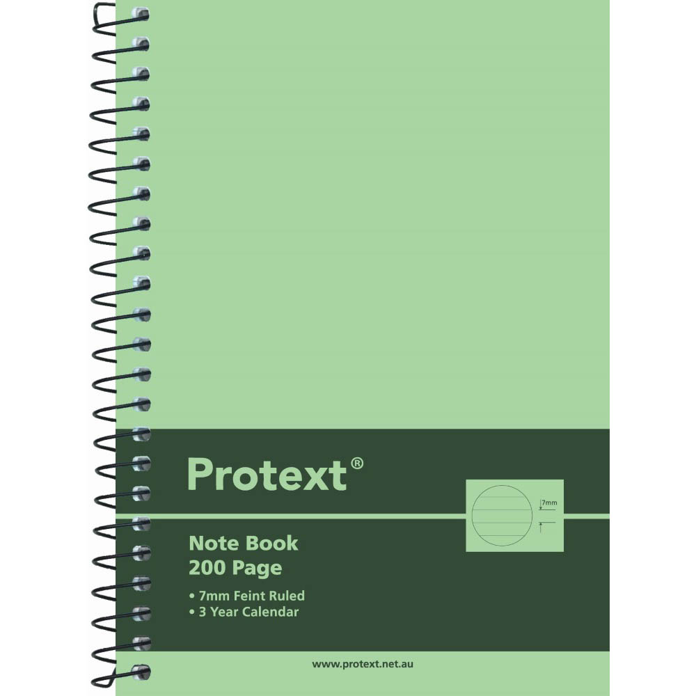 Image for PROTEXT NOTE BOOK 7MM FEINT RULED 55GSM 200 PAGE A6 ASSORTED from Aztec Office National Melbourne