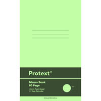 protext memo book 8mm feint ruled 60gsm 80 page 165 x 100mm assorted