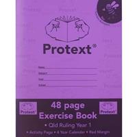protext exercise book qld ruling year 1 24mm 70gsm 48 page a4 bee assorted