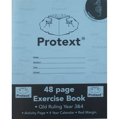 Image for PROTEXT EXERCISE BOOK QLD RULING YEAR 3/4 12MM 70GSM 48 PAGE A4 SEAHORSE ASSORTED from Mackay Business Machines (MBM) Office National