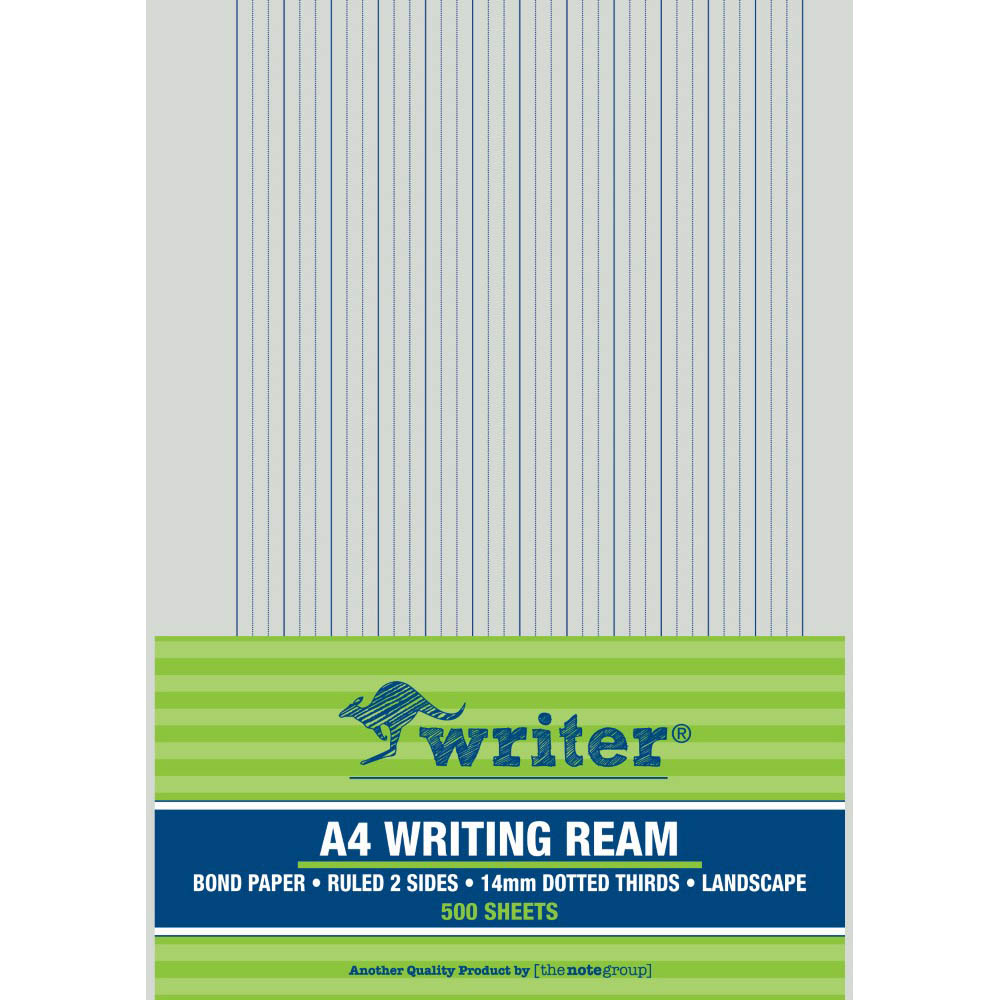Image for WRITER WRITING PAPER 60GSM 14MM DOTTED THIRDS LANDSCAPE A4 500 SHEETS from Discount Office National