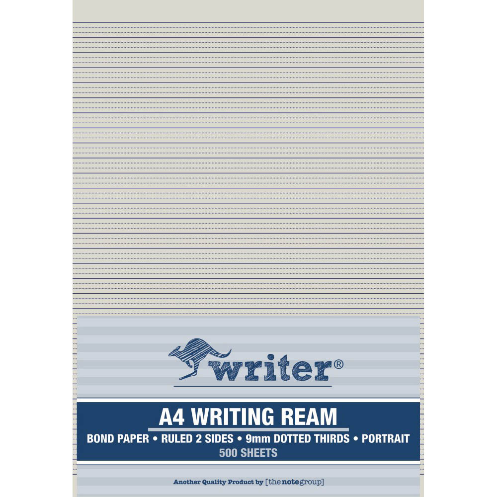 Image for WRITER WRITING PAPER 60GSM 9MM DOTTED THIRDS PORTRAIT 500 SHEETS A4 from PaperChase Office National