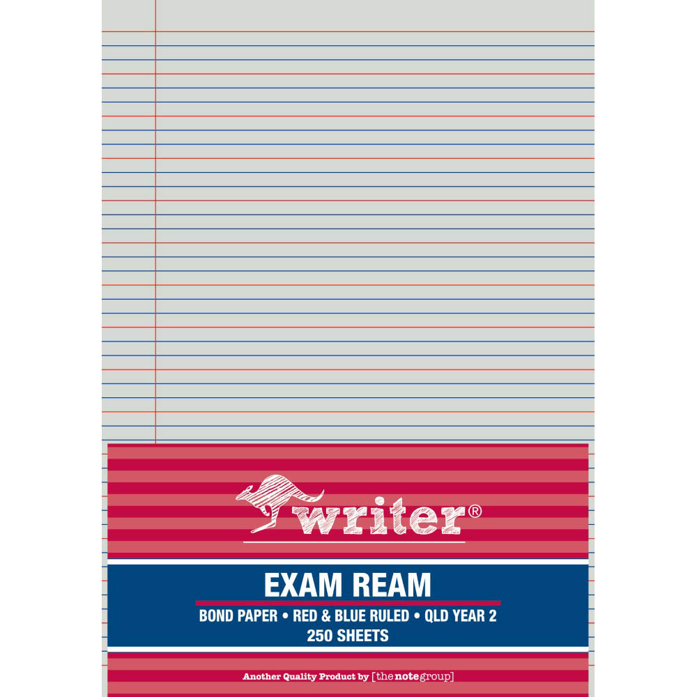 Image for WRITER EXAM PAPER QLD RULED YEAR 2 18MM A4 WHITE 250 SHEETS from Office National ONE Solution Business Supplies